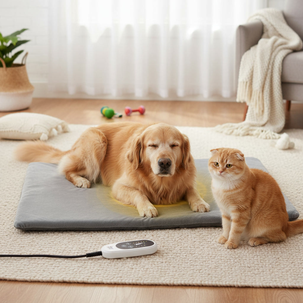 CozyWarm™ XL Pet Heating Pad – Adjustable Heat, Timer & Safe Chew-Proof Design