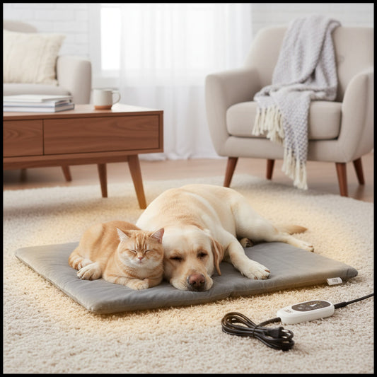 CozyWarm™ XL Pet Heating Pad – Adjustable Heat, Timer & Safe Chew-Proof Design