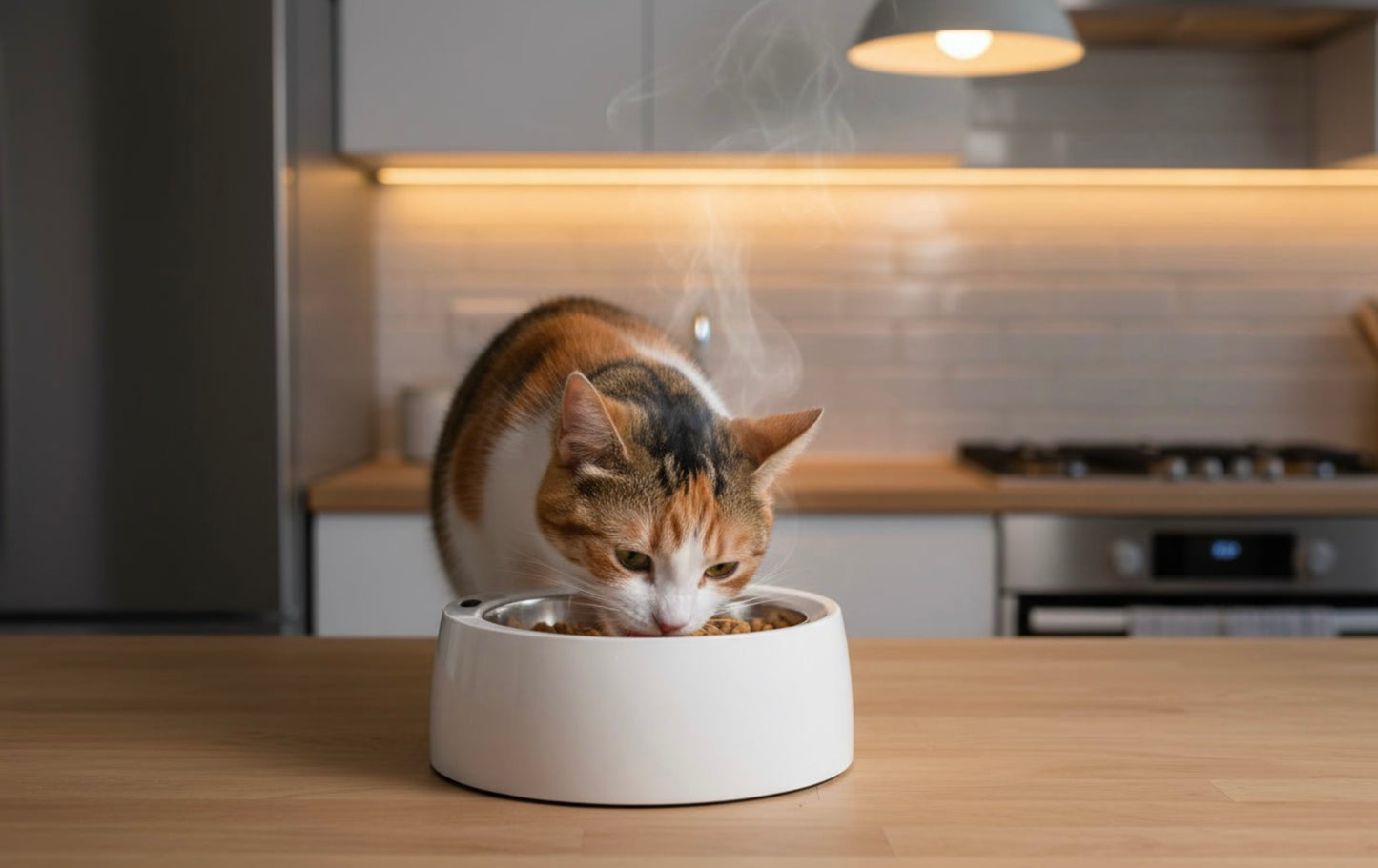 Round Stainless Steel Smart Heating Bowl Feeder